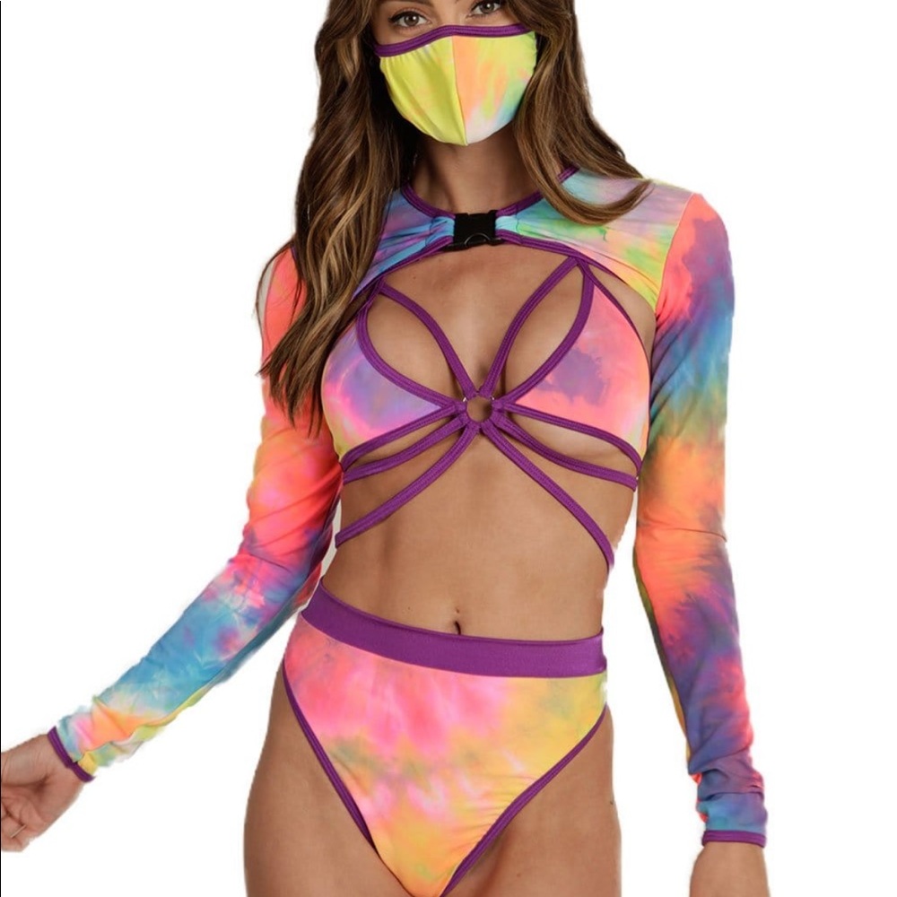 IHeartRaves Rolita Couture Rainbow Cropped Long Sleeve
